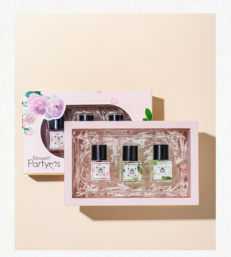 Vietnamin pikkukaupungin Yixiangin yksityinen nestemäinen jasmiini-ruusu-persikka-naisten hajuvesisetti_voghion.com