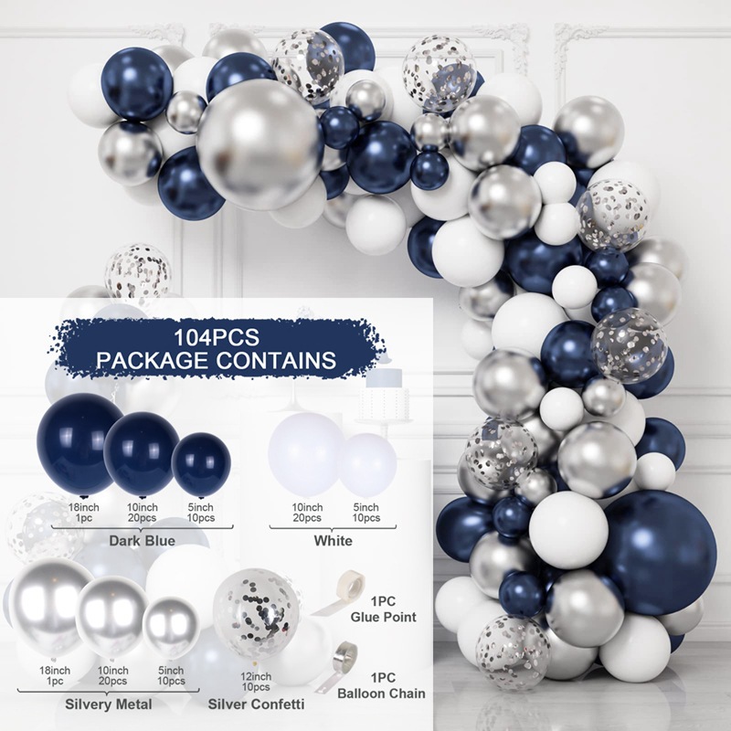Conjunto de globos de látex de Amazon transfronterizo personalizado decoración de cumpleaños decoración de fiesta boda boda boda cadena de globos al por mayor