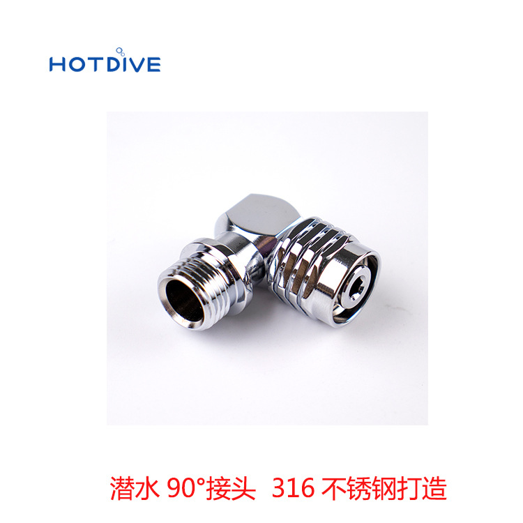 HOTDIVE buceo de espalda mosca chaqueta lateral colgante adaptador de cabeza secundaria 90 grados 110 grados 360 grados conector de cobre 9/1