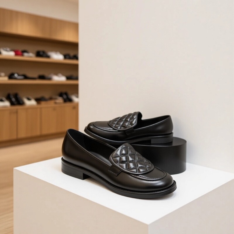 Elegant and Stylish! Romantic French-Style Chanel-Inspired Sheepskin Flats, Backpack Flap Quilted Loafers, Women's Leather Shoes Elegant and Stylish! Romantic French-Style Chanel-Inspired Sheepskin Flats, Backpack Flap Quilted Loafers, Women's Leather Shoes