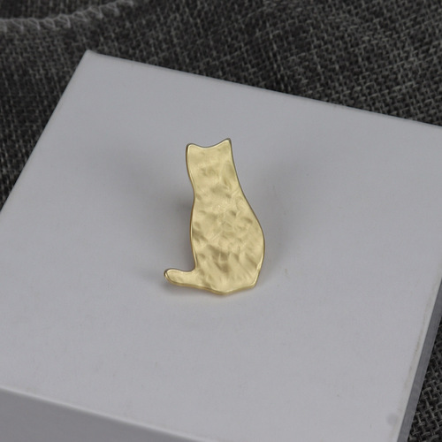Japanese designer handmade matte cat brooch collar pin cute versatile hat bag clothing accessories