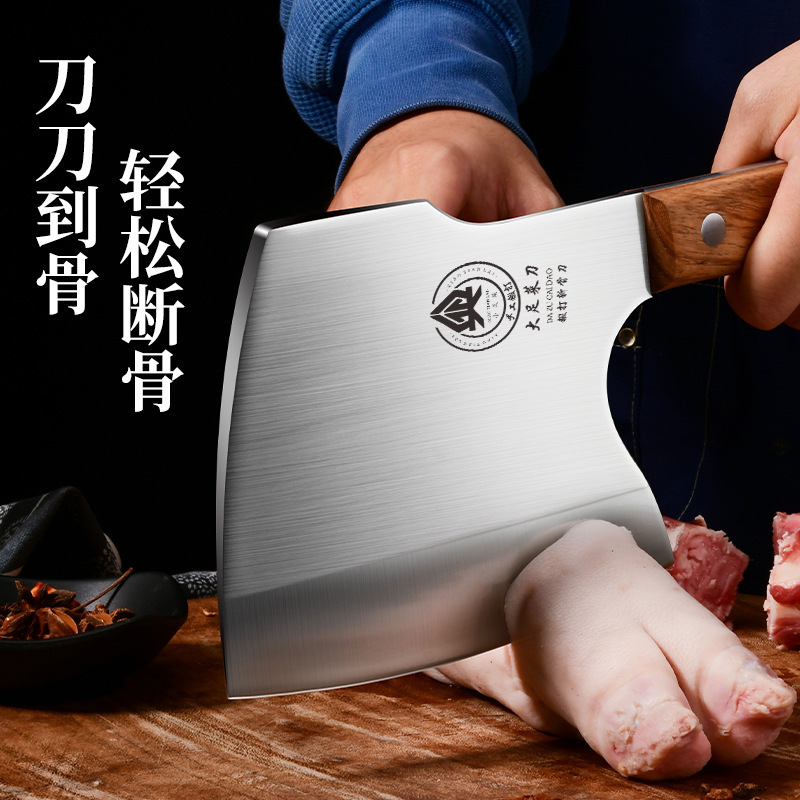Longquan corte de huesos espesar hacha corte de huesos doméstico profesional carnicero un agente de acero inoxidable otro
