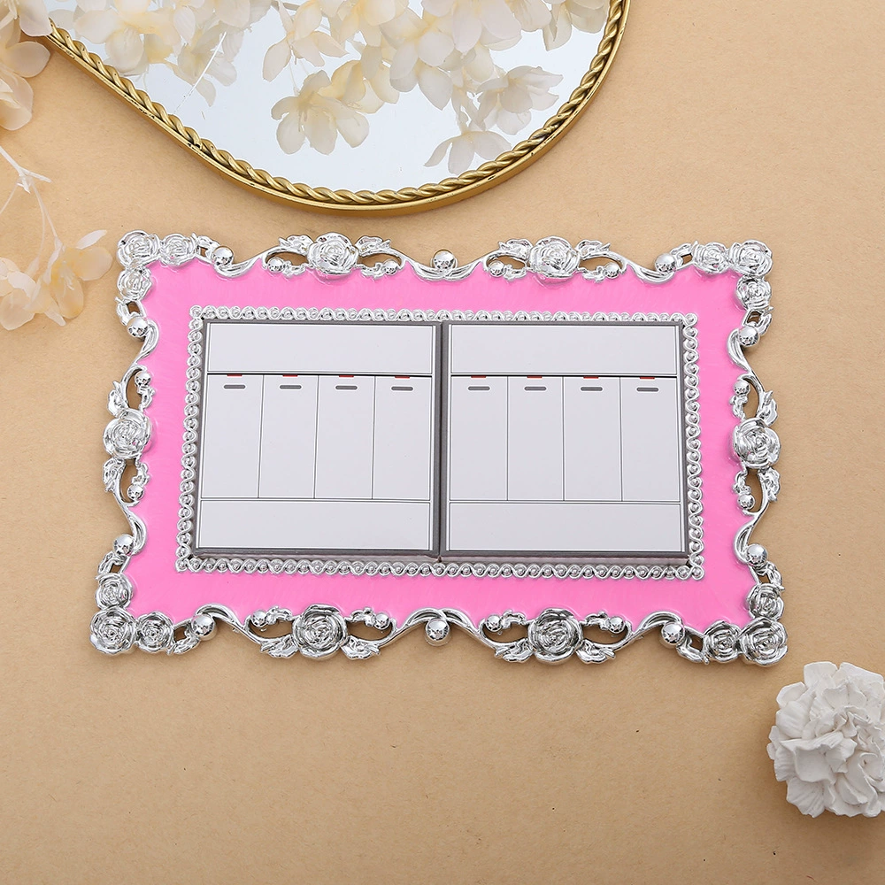 European-style creative rose lace candy color 4043 86*172 resin double switch socket factory direct