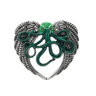 Vintage Distressed Octopus Wing Yaxa sancaqları - dw0985-green