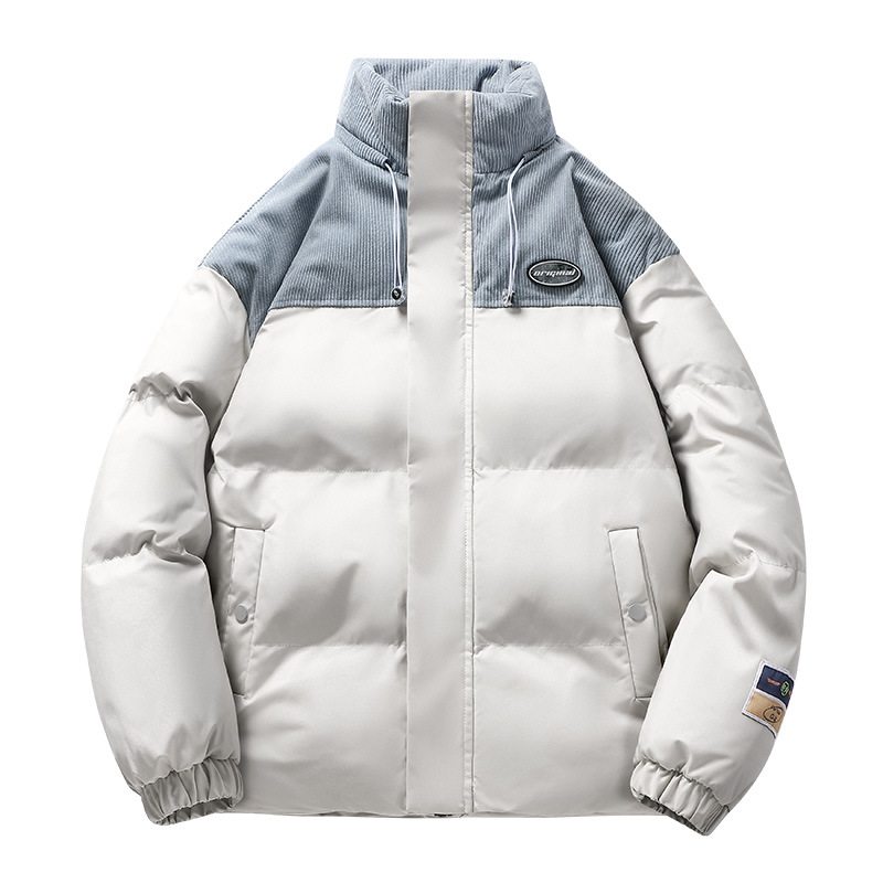 Abrigo de algodón acolchado de invierno de los Hombres Nuevo casual abajo Chaqueta de algodón acolchado suelta guapo caliente engrosada soporte collar Chaqueta de algodón acolchado al por mayor
