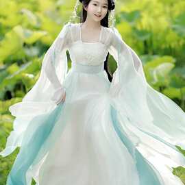 仙侠风汉服女侠女古装广袖流仙裙古风古典舞蹈演出服2026新款夏季