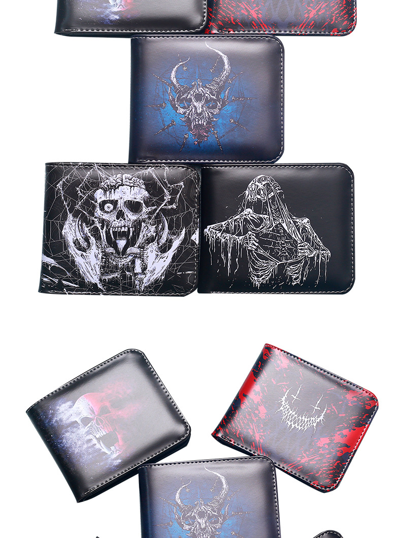 Men's Skull PVC Open Wallets display picture 10
