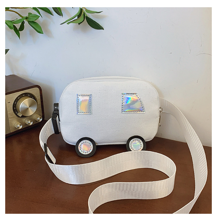 Niños Lienzo Color Sólido Lindo Hilo De Coser Cuadrado Cremallera Bolsas De Hombro display picture 33