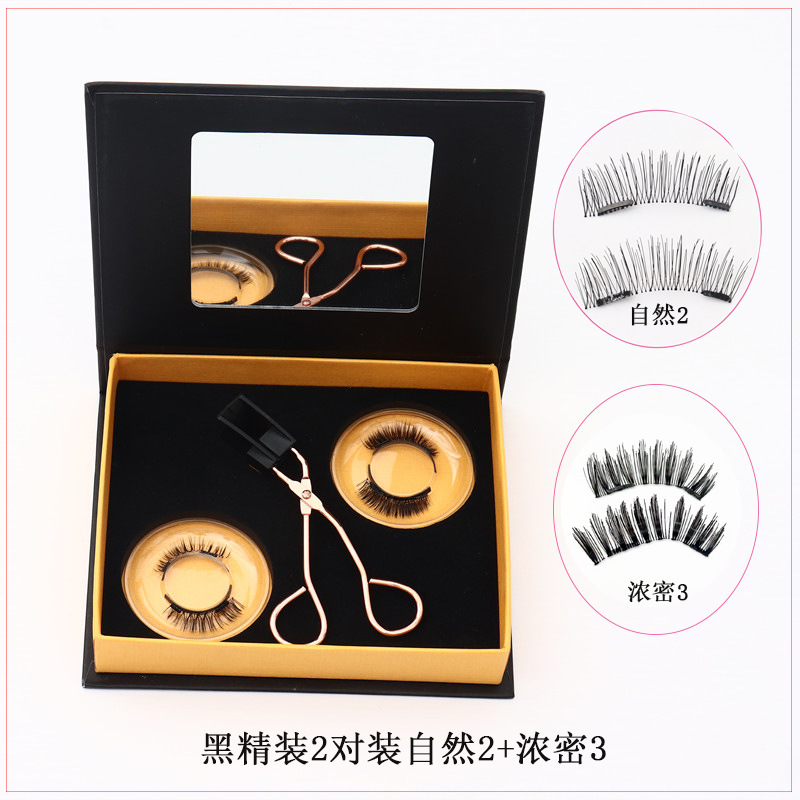 Quantum imán magnético de succión magnética sin pegamento natural largo y grueso transfronterizo pestañas falsas magnéticas populares europeas y americanas