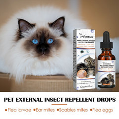 Yegbong Pet External Insect Repellent Drops Dog and Cat Drops Spray Cleansing and Removes Lice, Ticks and Fleas