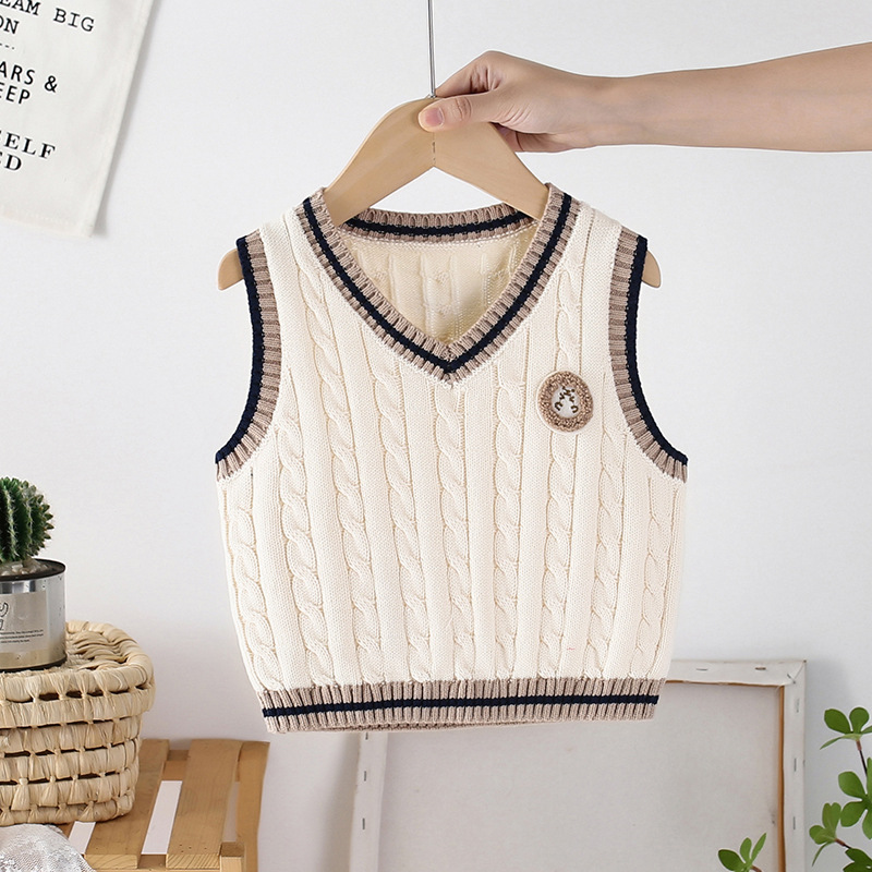 Chaleco de punto dividido para bebé Otoño e Invierno ropa exterior de bebé Chaleco de color sólido chaleco pequeño para chaqueta de niños medianos y pequeños