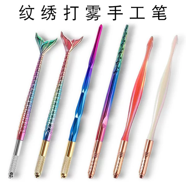 Microblading shading manual pen, eyebrow tattoo pen, dual-ended shading pen, metal blade holder, complete set of microblading tools and supplies