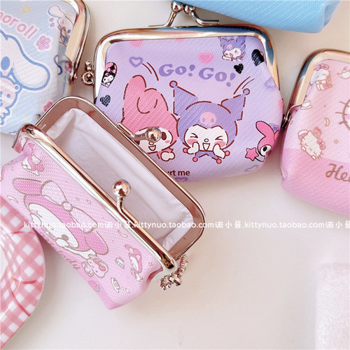 Cute PU leather mini trumpet cinnamon dog Kurome buckle coin purse headphones coins portable pendant small pendant