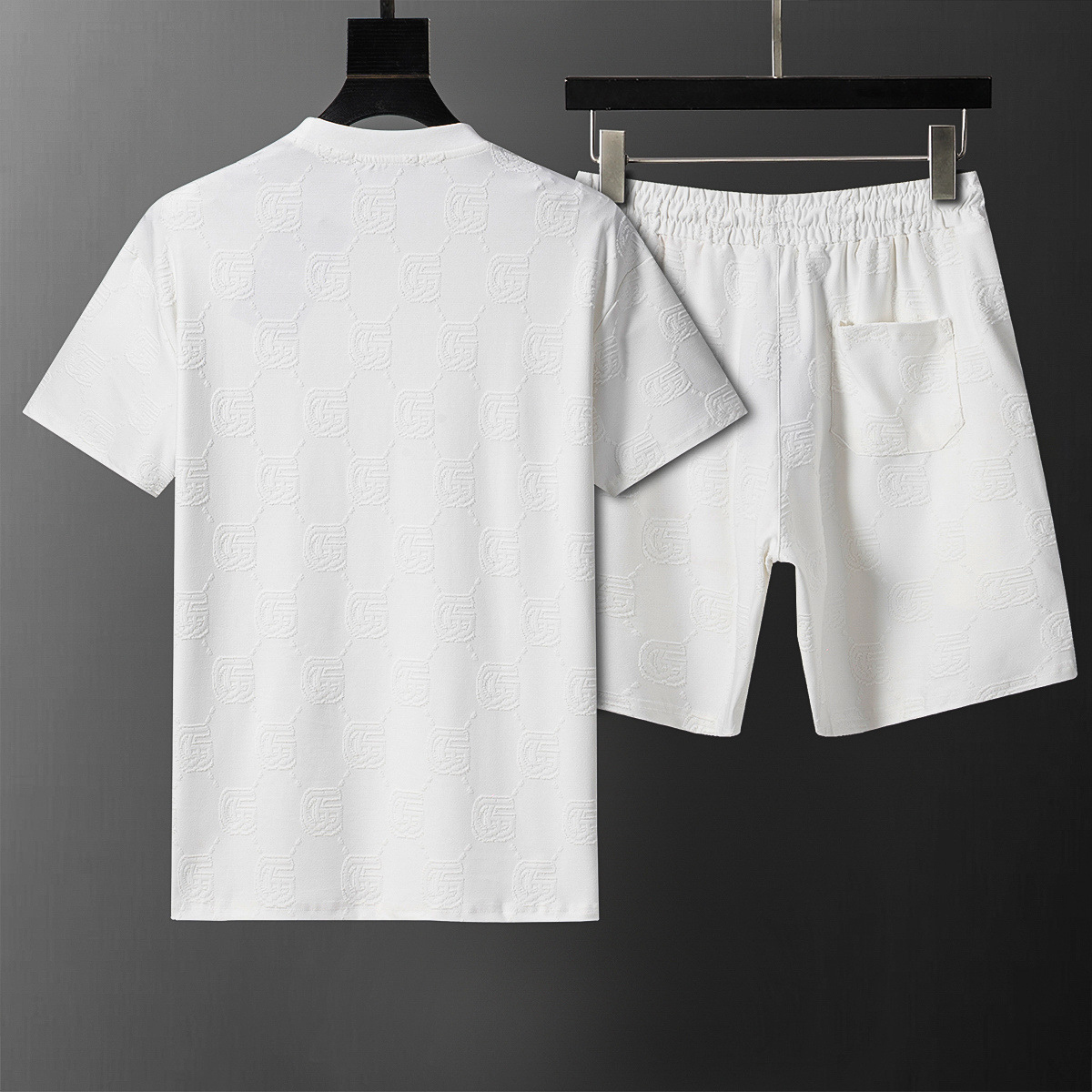 Transfronterizo 2026 primavera y verano nuevo cuello redondo manga corta pantalones cortos set toalla jacquard nueva moda juvenil