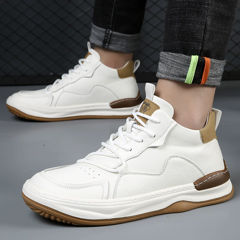 Кроссовки из натуральной кожи, мужские милые уродливые туфли из манго, высокие туфли, Мужская теплая универсальная мужская повседневная обувь европейского стандарта на флисовой подкладке