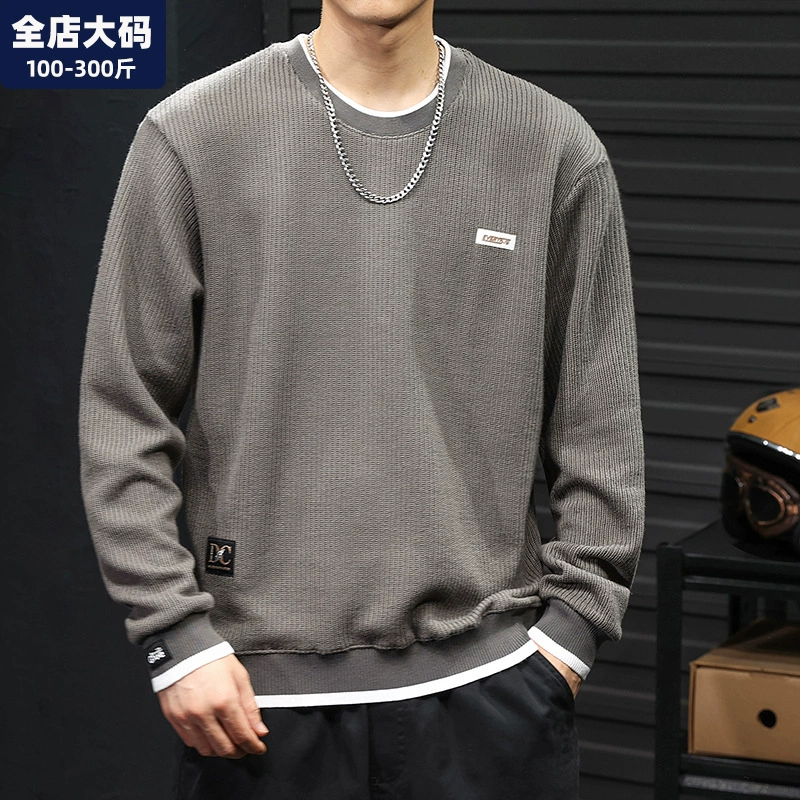 Зимний бархатный толстяк мужского размера плюс жир плюс бархатный нижний свитер