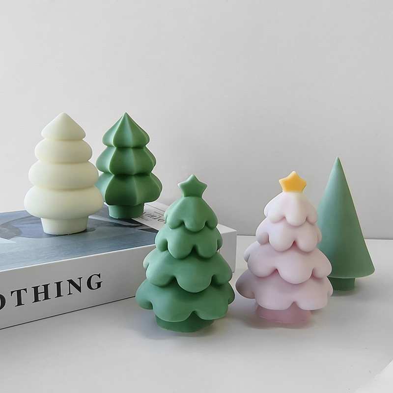 Jiahui Mei árbol de Navidad molde de silicona molde de cera de banana de Navidad DIY jabón hecho a mano piedra de perfume para acompañar regalos