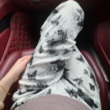 新中式国风裤扎染水墨蝴蝶冰丝阔腿裤女防蚊裤宽松直筒休闲裤子女