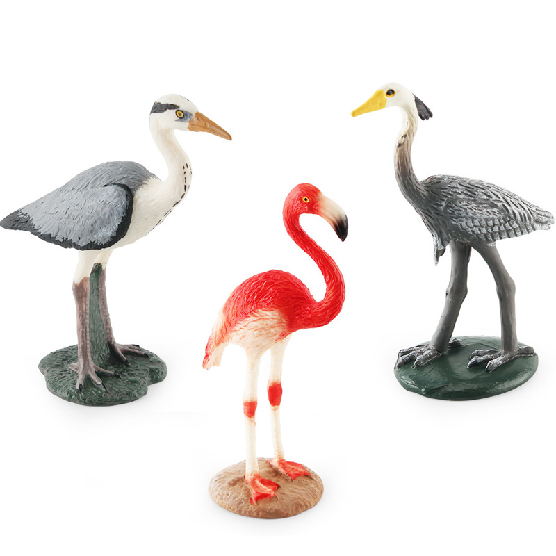 Rompecabezas de exportación transfronteriza simulación cognitiva Flamingo Garza grúa de escritorio pájaro modelo de juguete de decoración estática