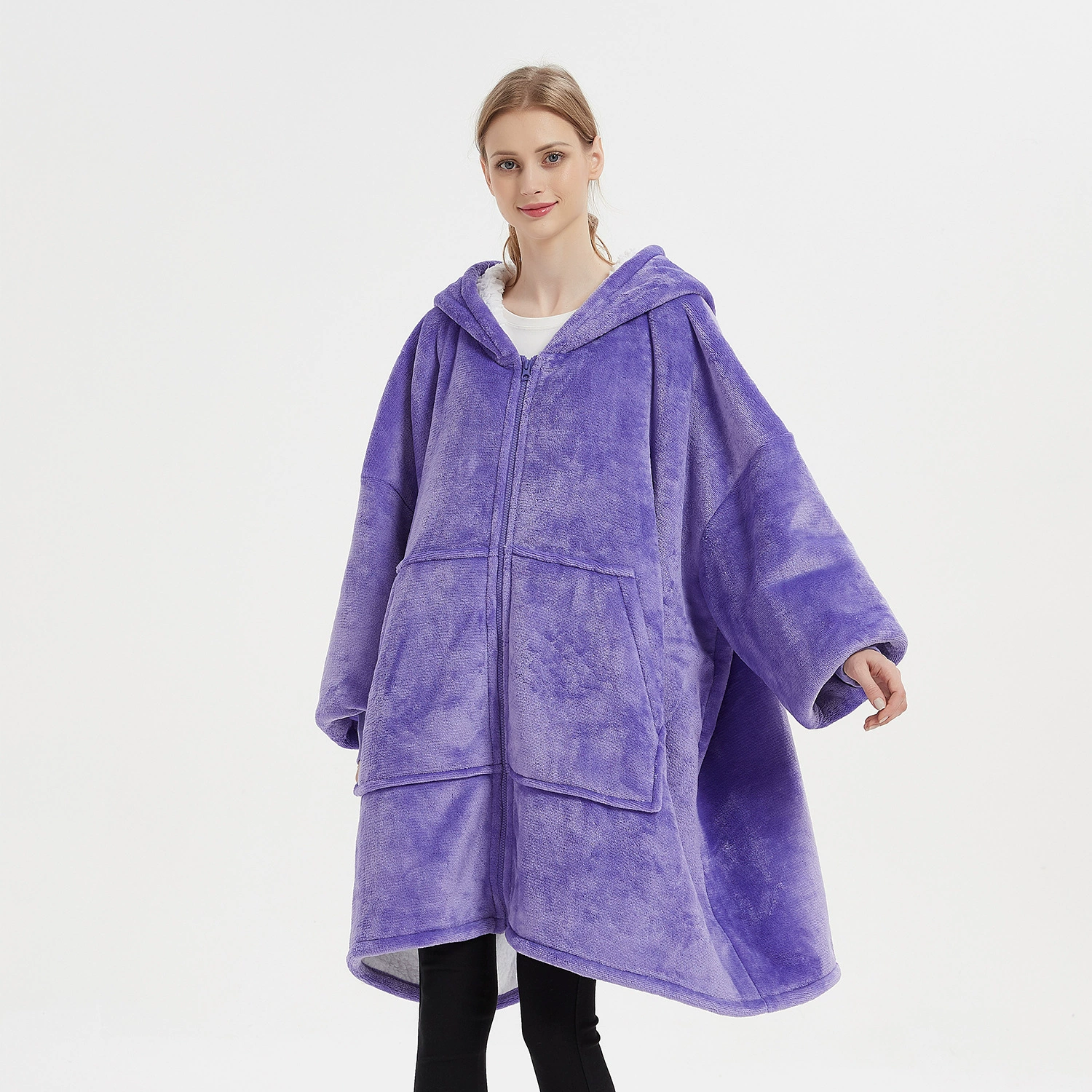 Flannel pijama with hood for beloved, Amazon, increased thickness, plus size, 2023 collection