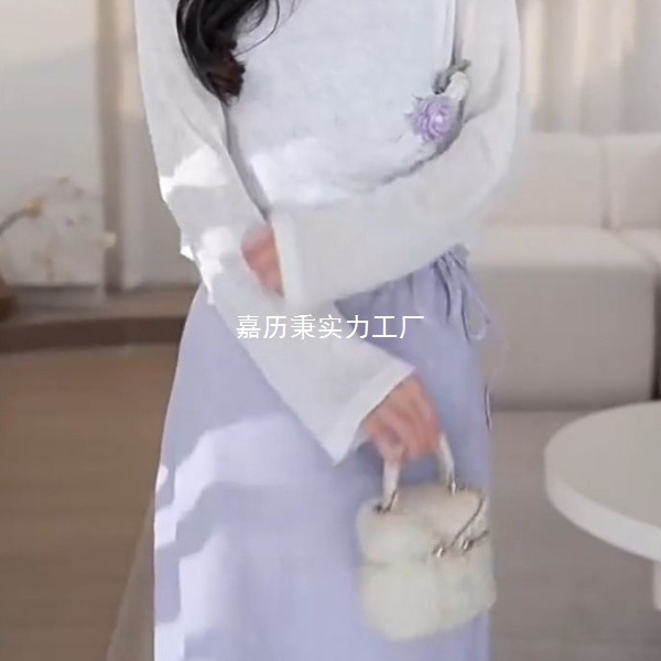 法式温柔小个子森女连衣裙女罩衫两件套清新绝美裙子2025春秋通勤