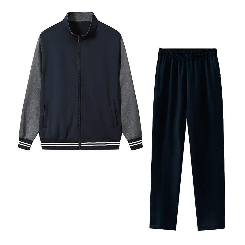 春秋季中小学生校服套装三件套初中生高中蓝白运动服酒红外套上衣|undefined