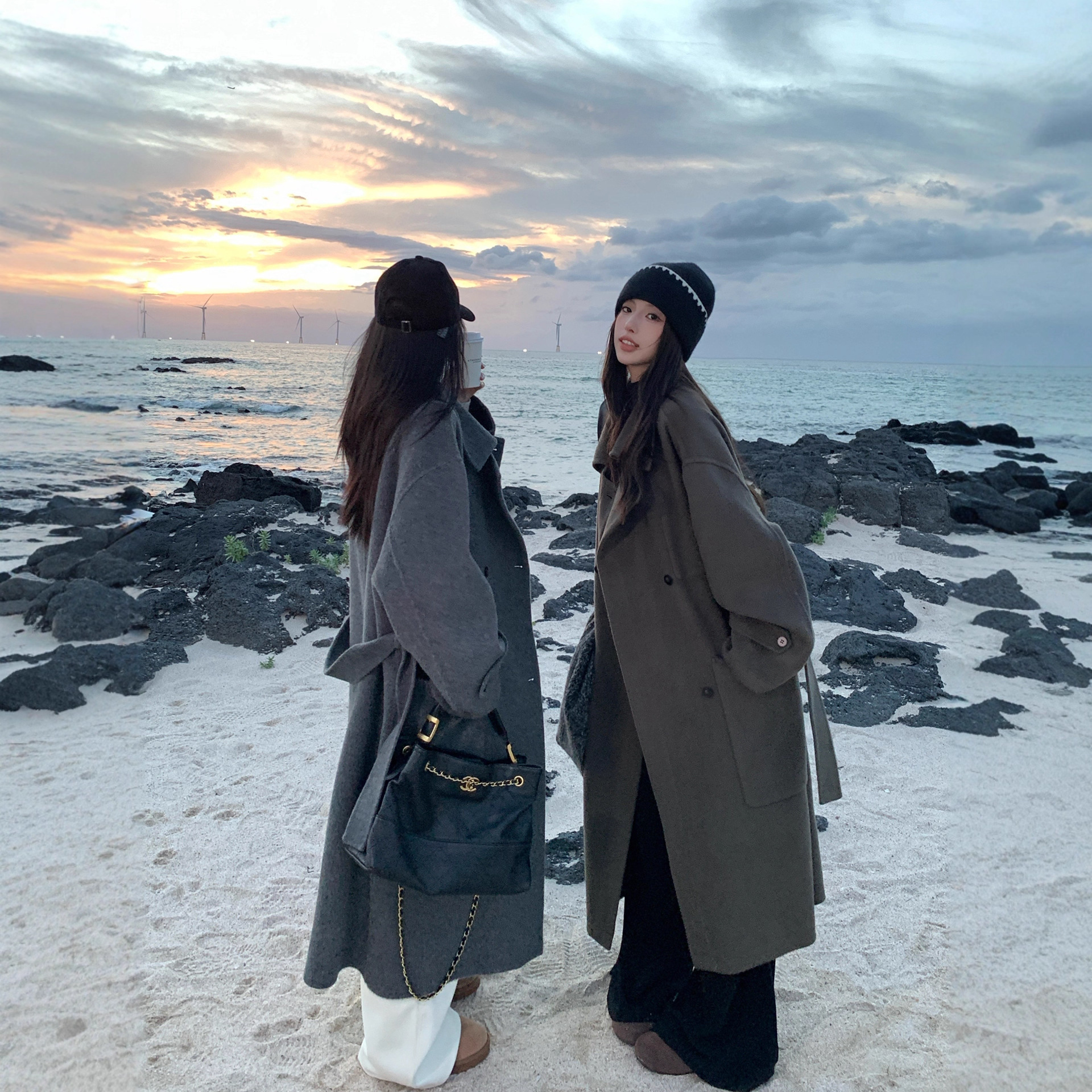 Baisiwang 2025 Winter New Double-Sided Woolen Outwear, Feminine, Slim and High-End, Work Clothing Accessible Luxury Woolen Outwear