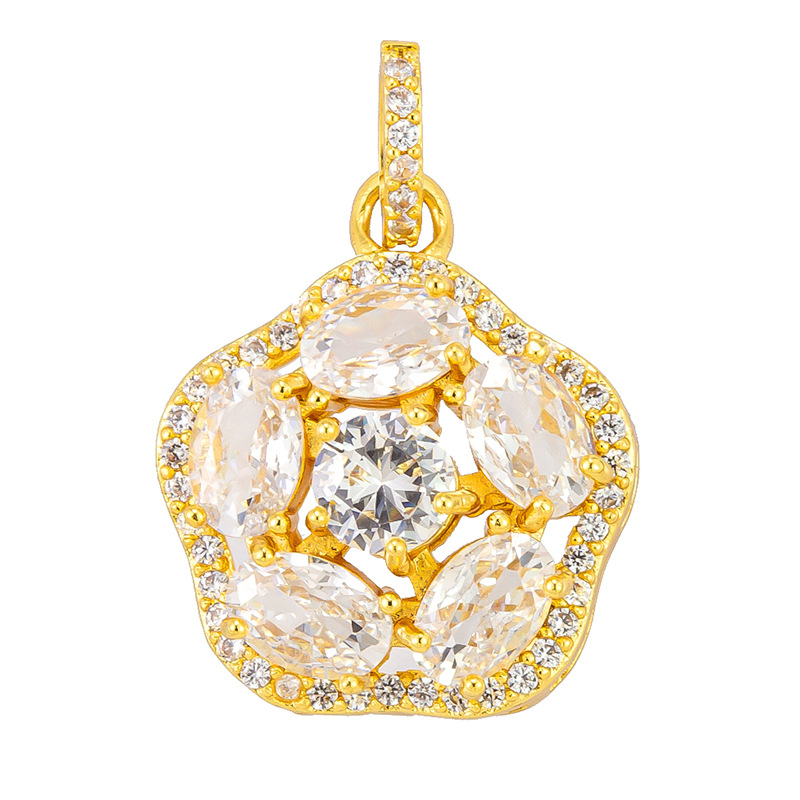 Colgante de cobre micro incrustado Gufasha oro goteo de aceite perlas de transferencia DiDi con perlas de acessorios de perlas huecas fábrica de perlas al por mayor