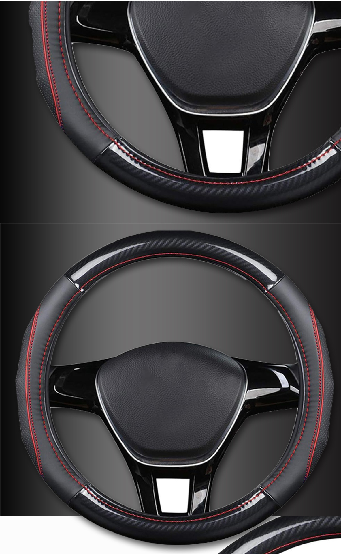 New Cross-Border Popular Car Steering Wheel Cover, Napa Leather, Universal for All Seasons, Sporty, Fashionable, Anti-Slip Protective Cover