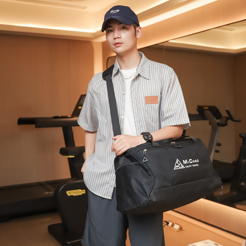 Bolsa de fitness deportiva de moda de separación seca y húmeda para parejas, bolsa de viaje portátil de gran capacidad con almacén de zapatos para salir a jugar