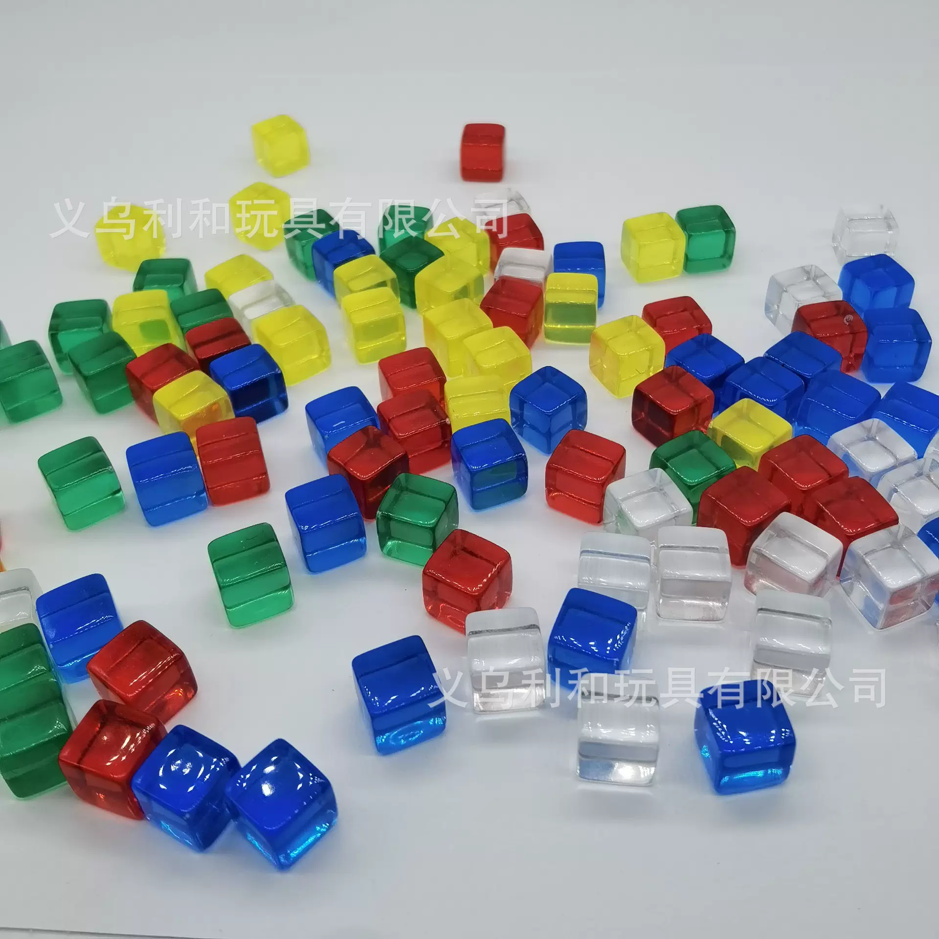 亚克力方块10MM骰子立方体透明正方形彩色桌游棋子益智骰子道具