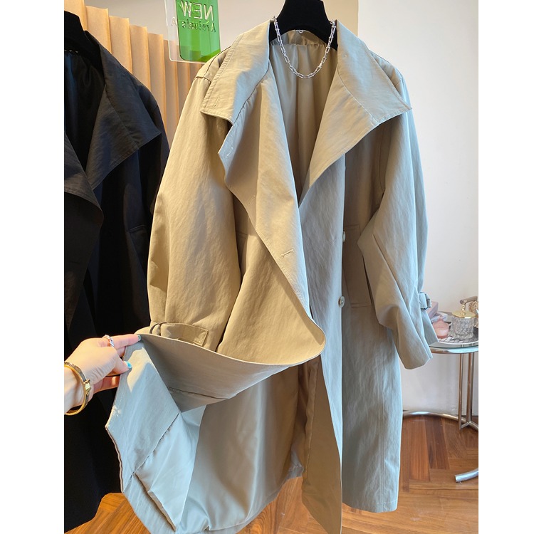 European Goods Light Luxury Trenchcoat Coat Women's Spring and Autumn British Style Casual Collar Commuter Long Work Coat