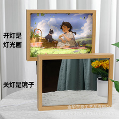 魔法の鏡の明かりの絵のフォトフレームの小夜の明かりの手作りのフォトフレームの置物は彼女の娘の蜜の創意のメーカーの卸売りの額縁を送ります。