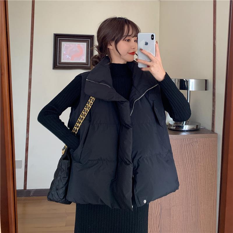 2025年秋冬新款羽绒棉马甲女短款韩版宽松立领百搭马甲坎肩外套女|undefined