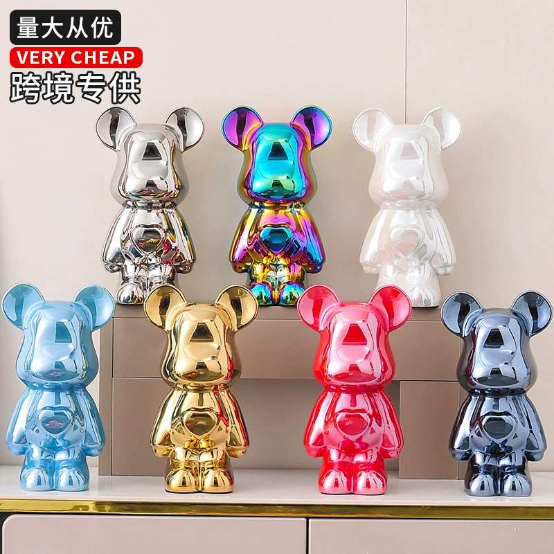 Чистый красный жестокий медведь украшает прилив Kaws строительный медведь любящий медведь гостиная большая посадка светло-роскошный телевизионный шкаф мультфильм