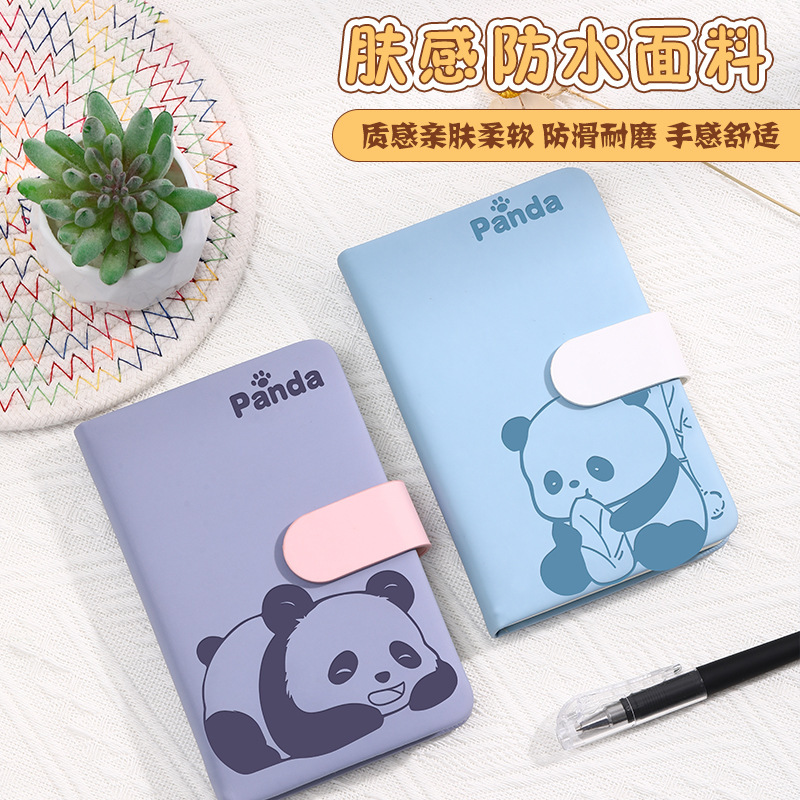 Panda hebilla pequeña cuaderno personalizado A6 portátil de bolsillo mini cuaderno de alto valor de cara diario