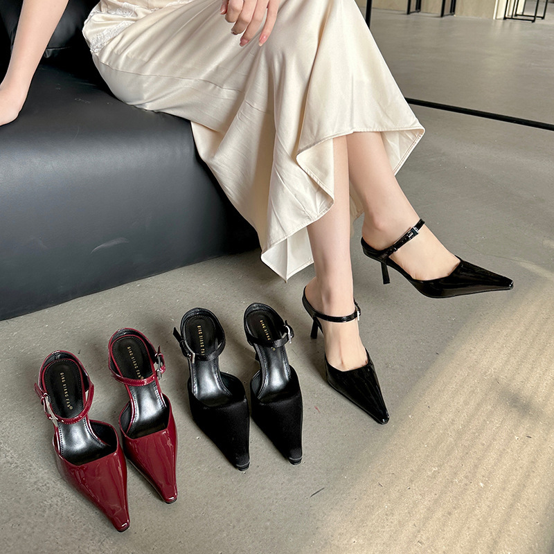 Demi-season fashionable universal stiletto heels with pointed closed…