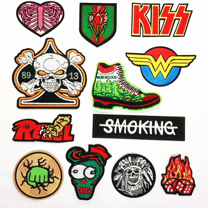 新款跨境卡通刺绣布贴衣服贴布贴熨烫字母补丁贴衣服刺绣布贴