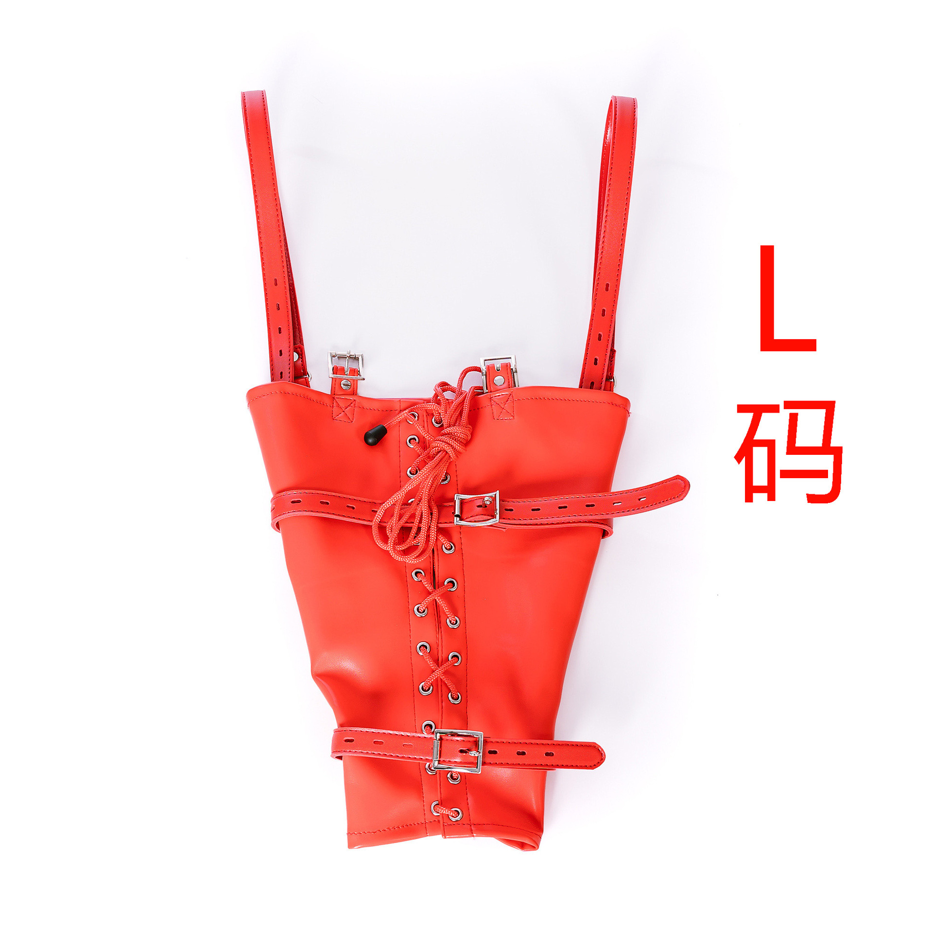 エースレザーのひも付きの手袋は、服装を束ねています。