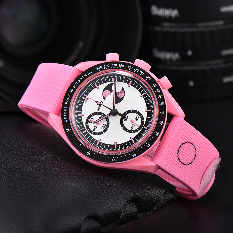New Cross-Border Men's Fashion Hot-Selling Model Moon and Mercury Collaboration Planet Space Casual Chronograph Six-Hand Quartz Watch