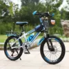 Shock-absorbing disc brake transmission - white and blue luxury model + basket + shelf - 20 inches [suitable for 120-145 cm]