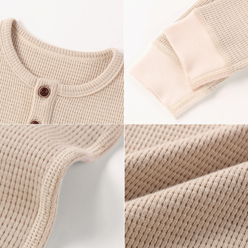 ins Nordic waffle foreign trade cross-border children's clothing high-quality infant clothing baby onesies
