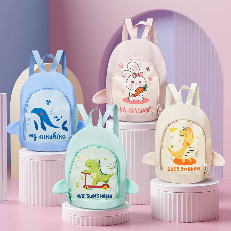 어린이 수영 가방 건식 및 습식 분리 남성 및 여성 만화 어깨 수영복 방수 보관 가방 수영 훈련 장비 특별