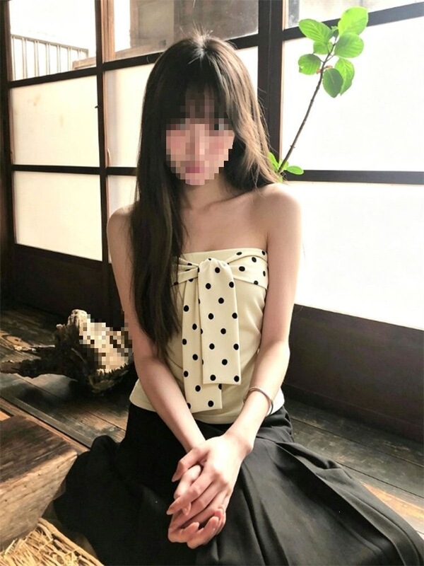 【Premium Cotton + Four-Way Stretch】 Dopamine Bright Yellow Polka Dot Strapless Top with Front Tie Bow for Women 【Premium Cotton + Four-Way Stretch】 Dopamine Bright Yellow Polka Dot Strapless Top with Front Tie Bow for Women
