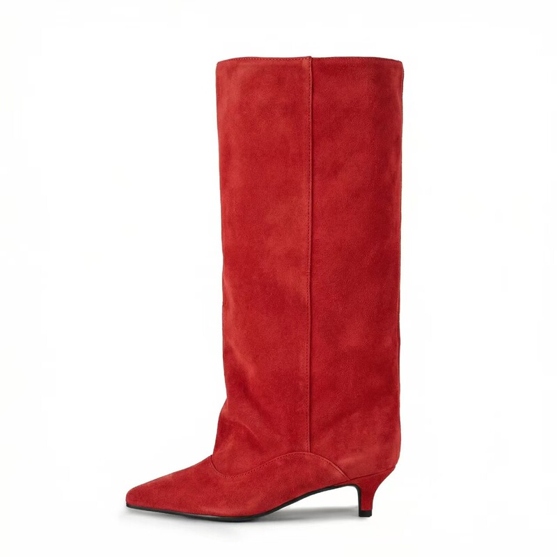 New European and American Foreign Trade Style Kitten Heel Ultra-Wide Tube Design Knee-High Boots in Large Sizes 35-48 New European and American Foreign Trade Style Kitten Heel Ultra-Wide Tube Design Knee-High Boots in Large Sizes 35-48