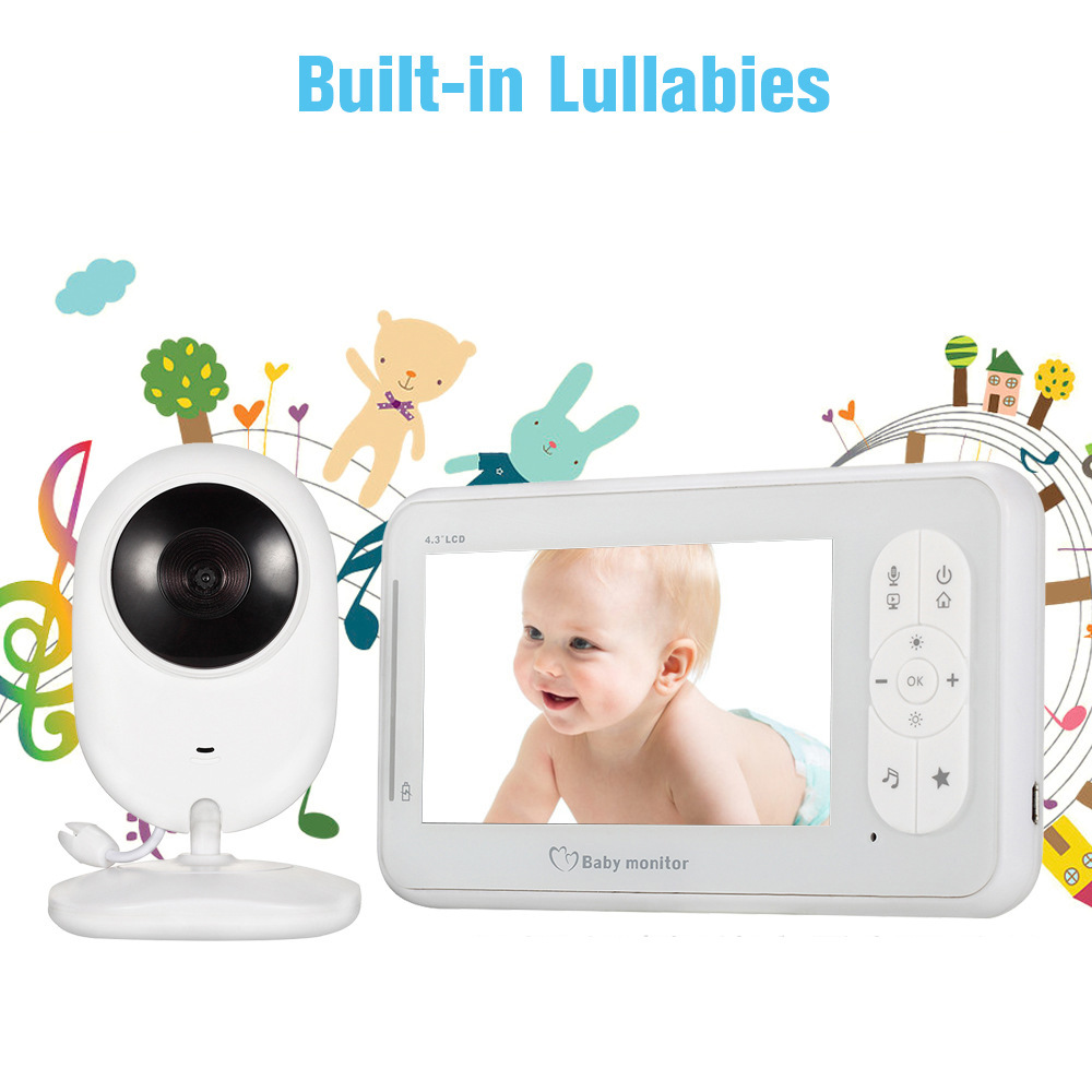外贸跨境电商直供4.3寸婴儿监护器双向对讲温度显示baby monitor详情12