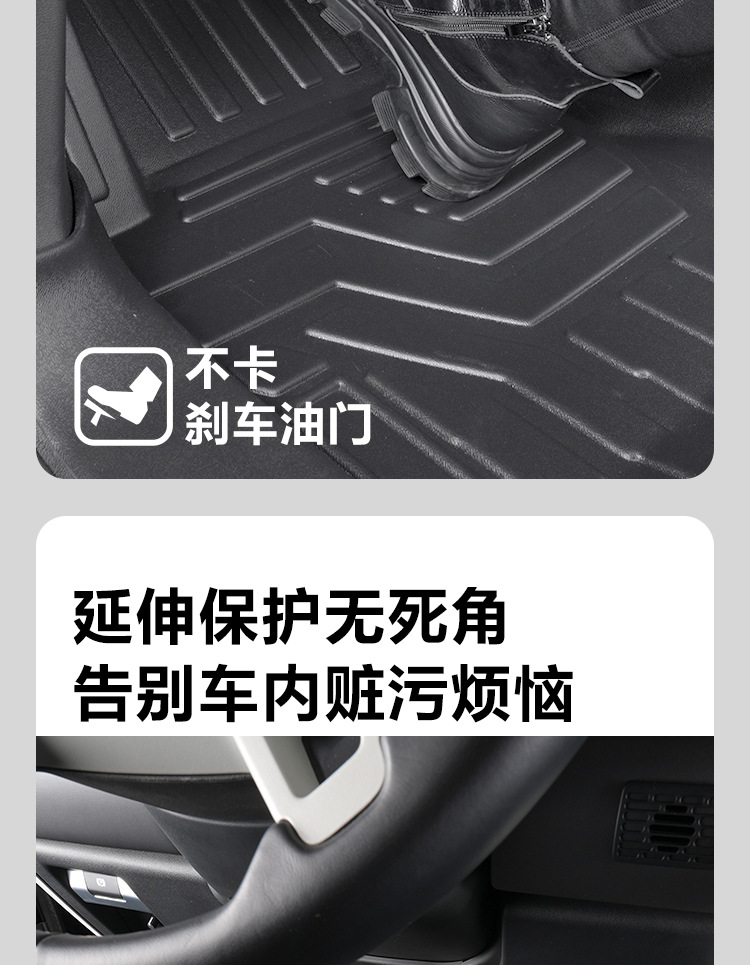 Suitable for 20-26 Models of Land Rover Defender 110/90, Full-Coverage Interior Decorative Floor Mats with Threshold Protection, Tpe Car Floor Mats