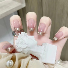 French gradient French manicure, white, minimalist, sweet and cool beauty nail stickers, natural, versatile, new nail stickers, wearable nails, finished nail sheets batch