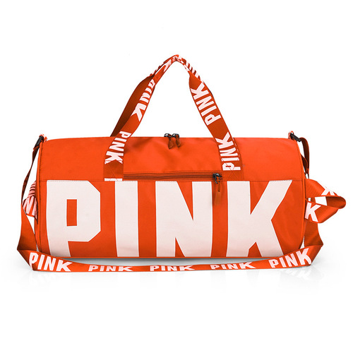 Cross-border new PINK printed sports and fitness bag, portable shoulder training bag, large capacity short-distance travel bag, dropshipping