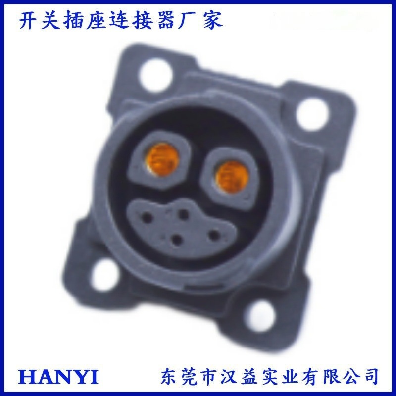 M23自锁2+4芯充电池航空防水母座 电摩充电公母对接头充电接头50A